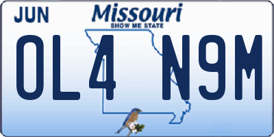 MO license plate OL4N9M