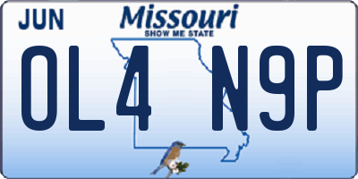 MO license plate OL4N9P