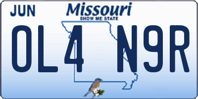 MO license plate OL4N9R