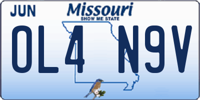 MO license plate OL4N9V