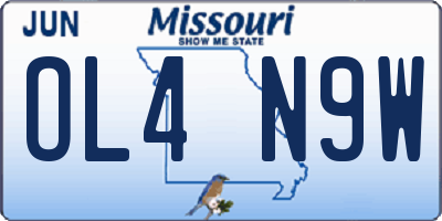 MO license plate OL4N9W