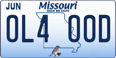 MO license plate OL4O0D