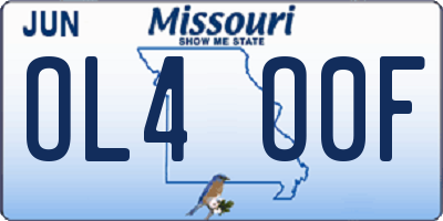 MO license plate OL4O0F