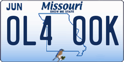 MO license plate OL4O0K
