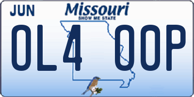 MO license plate OL4O0P