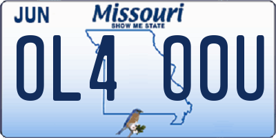 MO license plate OL4O0U