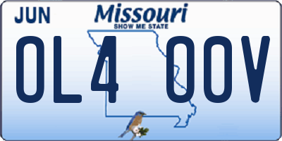 MO license plate OL4O0V