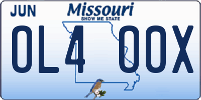 MO license plate OL4O0X