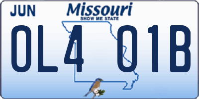 MO license plate OL4O1B
