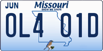 MO license plate OL4O1D