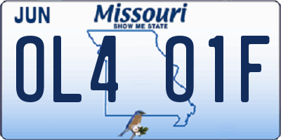 MO license plate OL4O1F