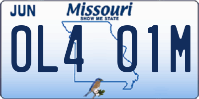 MO license plate OL4O1M