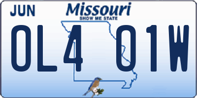 MO license plate OL4O1W