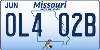 MO license plate OL4O2B