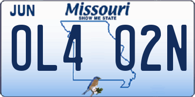 MO license plate OL4O2N