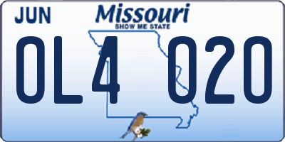 MO license plate OL4O2O