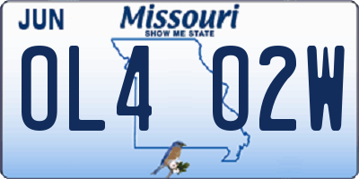 MO license plate OL4O2W