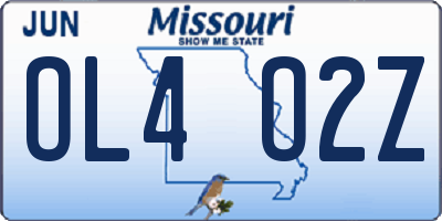 MO license plate OL4O2Z