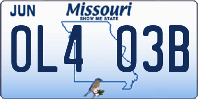 MO license plate OL4O3B
