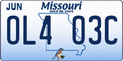 MO license plate OL4O3C