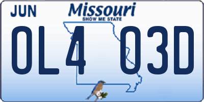 MO license plate OL4O3D