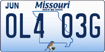 MO license plate OL4O3G