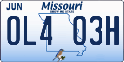 MO license plate OL4O3H