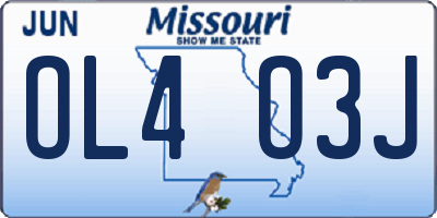 MO license plate OL4O3J