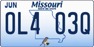 MO license plate OL4O3Q