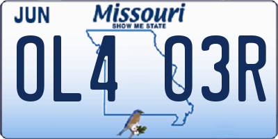 MO license plate OL4O3R