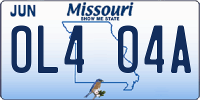 MO license plate OL4O4A