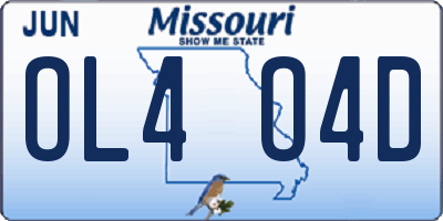 MO license plate OL4O4D