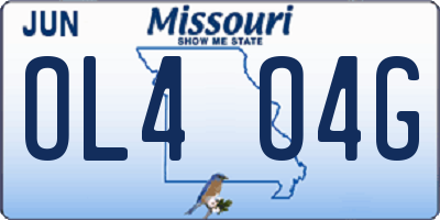 MO license plate OL4O4G