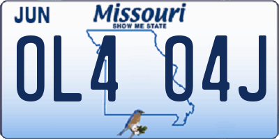 MO license plate OL4O4J