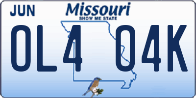 MO license plate OL4O4K