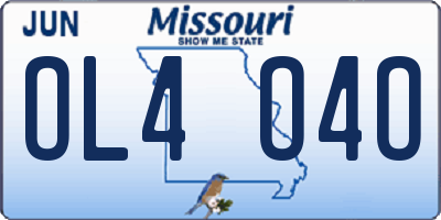 MO license plate OL4O4O