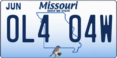MO license plate OL4O4W