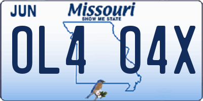 MO license plate OL4O4X