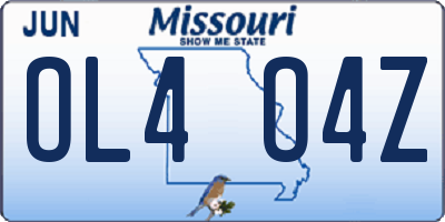 MO license plate OL4O4Z