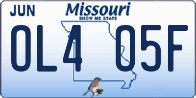 MO license plate OL4O5F
