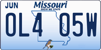 MO license plate OL4O5W