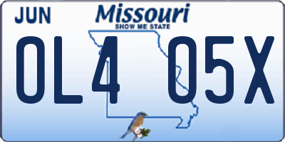 MO license plate OL4O5X