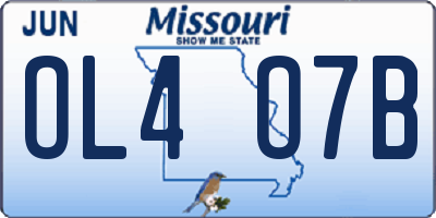 MO license plate OL4O7B