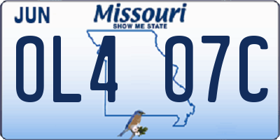 MO license plate OL4O7C