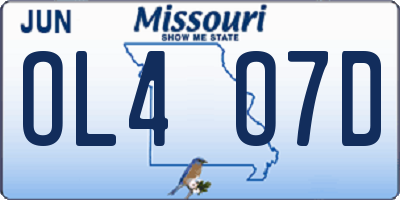 MO license plate OL4O7D