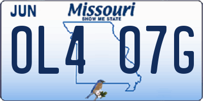 MO license plate OL4O7G