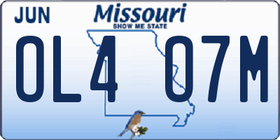 MO license plate OL4O7M