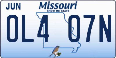 MO license plate OL4O7N
