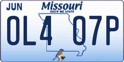 MO license plate OL4O7P