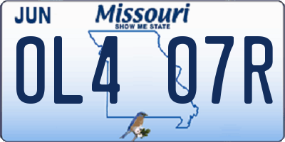 MO license plate OL4O7R